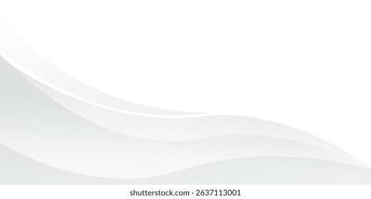 Vector gray line background curve element with white space for text and message design, overlapping layers, vector