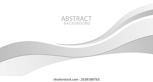 Vector gray line background curve element with white space for text and message design, overlapping layers, vector