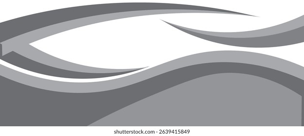 Vector gray line background curve element with white space for text and message design.vector illustration.