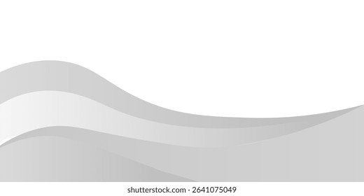 Vector gray line background curve element with white space for text and message design, overlapping layers, vector, modern.