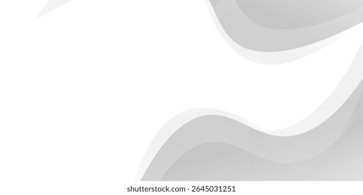 Vector gray line background curve element with white space for text and message design, overlapping layers.