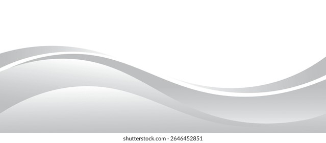 Vector gray line background curve element with white space for text and message design, overlapping layers, vector