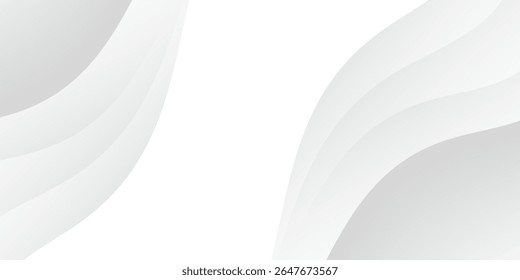 Vector gray line background curve element with white space for text and message design, overlapping layers, vector