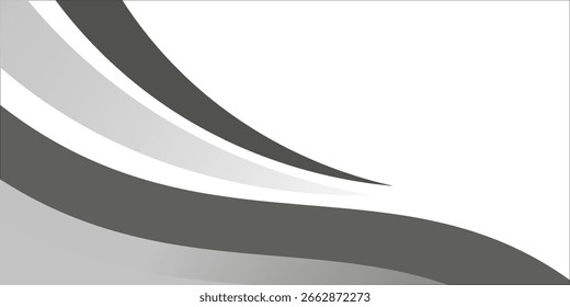 Elemento de curva de fondo de línea gris Vector con espacio en blanco para diseño de texto y mensajes, moderno.