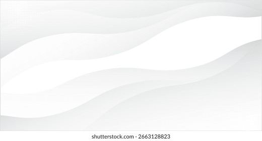 Vector gray line background curve element with white space for text and message design, overlapping layers.