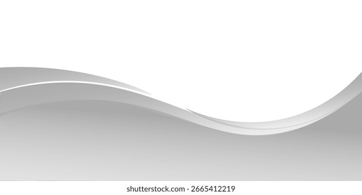 Vector gray line background curve element with white space for text and message design, overlapping layers, vector, modern abstract design vector. eps 10