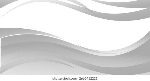 Vector gray line background curve element with white space for text and message design, overlapping layers, vector, modern 