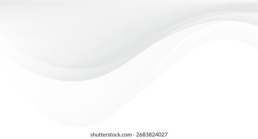 Vector gray line background curve element with white space for text and message design, overlapping layers, vector