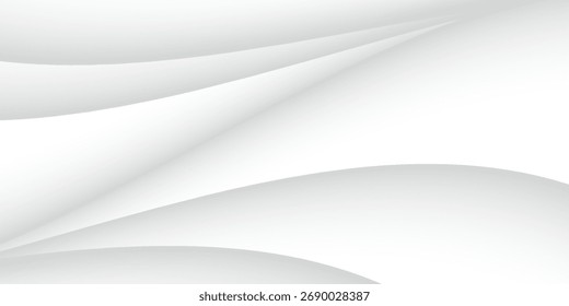 Vector gray line background curve element with white space for text and message design, overlapping layers, vector