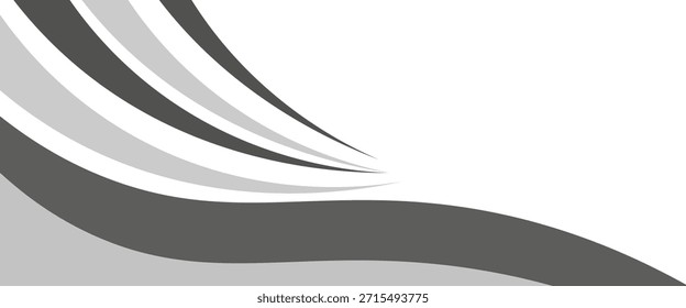 Vector gray line background curve element with white space for text and message design,modern.