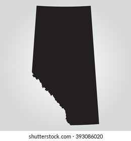 Vector gray map Alberta. Grey on gradient background. Isolated vector Illustration. Black on Gradient background. EPS Illustration.