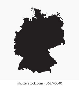 Vector gray map Germany. Isolated vector Illustration. Black on Grey background. EPS Illustration.