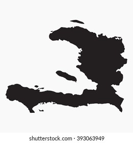 Vector gray map Haiti. Isolated vector Illustration. Black on Grey background. EPS Illustration.