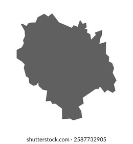 A vector gray map of the Himachal Pradesh State of India.