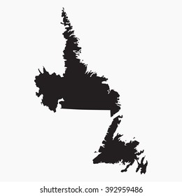 Vector Gray Map. Newfoundland And Labrador.