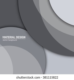 Vector gray material design background. Abstract creative concept layout template. For web and mobile app, paper art illustration design. style blank, poster, booklet.