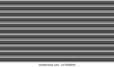 Vector Gray Metal Roof Siding. Warehouse Steel Wall Texture. Sea Cargo Container Wall, Top View. Iron Waves Panel, Front Side. Industrial Construction Zinc Materials Pattern. Corrugated Board Fence