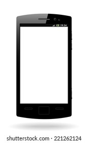 vector gray mobile phone with free space on the display