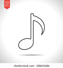 Vector gray music icon on white background 