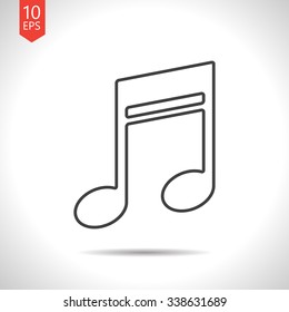 Vector gray music icon on white background 