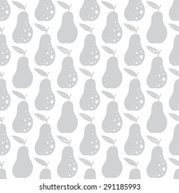 Vector Gray Pears Geometric Texture Seamless Pattern
