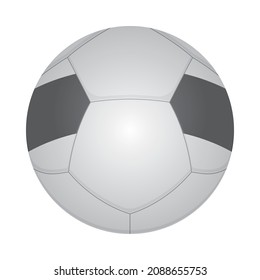 Vector gray realistic soccer ball with stripe on white background. Football polygonal illustration. Sport symbol.
