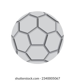 Balón de fútbol gris vectorial realista con hexágonos 3D y pentagones sobre fondo blanco. Símbolo de fútbol.