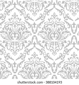 Vector. gray Seamless damask pattern