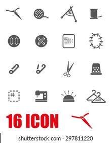 Vector gray sewing icon set