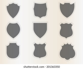 Vector Gray Shields Set