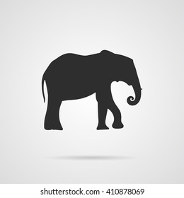 Vector Gray Silhouette of Elephant. Element for World Environment Day, and other animal and ecology projects. Elephant Icon