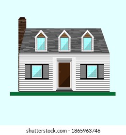 Vector gray single storey house
