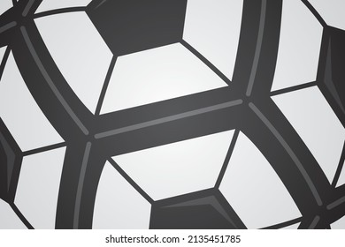 Vector gray sport rectangular background  of polygonal pentagonal soccer ball. Football sphere wallpaper.