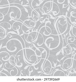 Vector Gray Swirly Texture Seamless Pattern