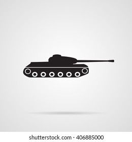 Vector Gray Tank Icon over light gray background. 