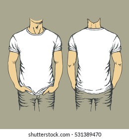 Vector gray t-shirts templates set.