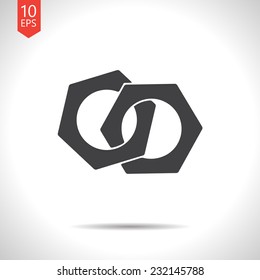 Vector gray two nuts flat icon. Eps10