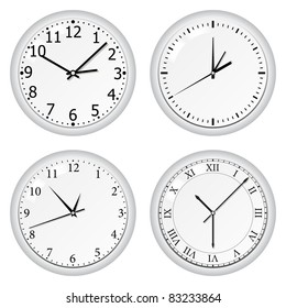 Vector gray wall clock