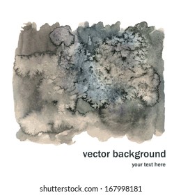 Vector gray watercolor background.  Element for design, for printing and web projects.