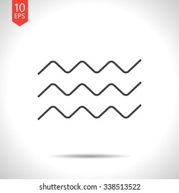 Vector gray waves icon on white background 