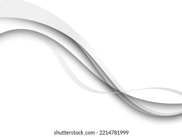 Vector gray wavy wave abstract swoosh background. Wavy waves banner color line for web banner. 