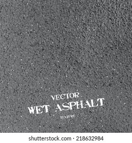 Vector gray wet asphalt texture