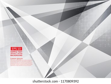 Vector gray and white color geometric abstract background