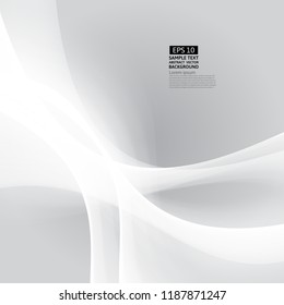 Vector gray and white color wave abstract background