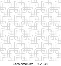 Vector gray and white geometric ornament. Seamless pattern background