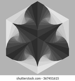 Vector grayscale graphic design, abstract geometric design, logo design element