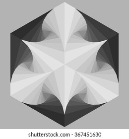 Vector grayscale graphic design, abstract geometric design, logo design element