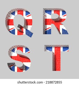 Vector Great Britain alphabet letters set
