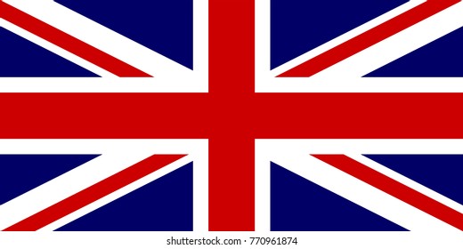 vector Great Britain flag. Official goverment United Kingdom of Great Britain and Northern Ireland flag Union Flag and Naval Jack ration 1:2. British flag standard. British military and civil UNKG4003