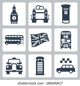 Vector Great Britain, London icons set